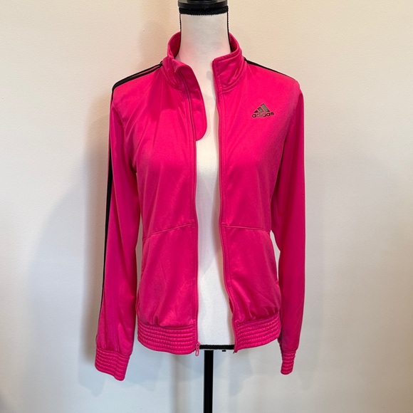 adidas Jackets & Blazers - Adidas Vibrant Pink Bomber/Track Jacket Size XL (16)